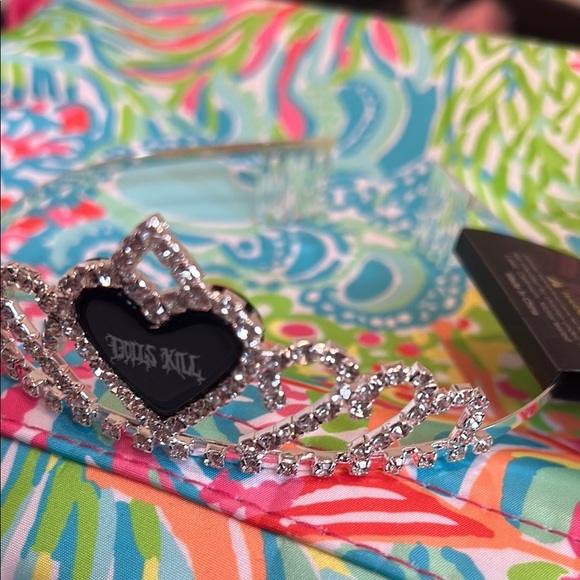Dolls Kill 3 pack of black Heart silver crystal Tiara crowns new w tag bundle - Picture 7 of 10